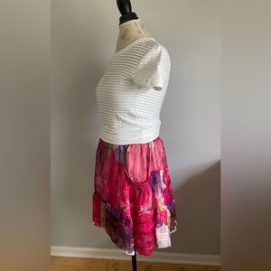 Roberto Cavalli Pink and White Mini Skirt